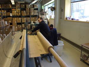 Simon making a rug in Norway